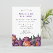 プラムとオレンジ絵を描の牡丹花嫁昼食会 招待状 (スタンド正面)