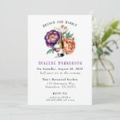 プラムとオレンジ絵を描の牡丹花嫁昼食会 招待状 (スタンド正面)