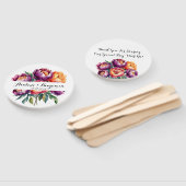 プラムとオレンジ色の牡丹の花束結婚の ハンドファン (組立なし)