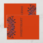 プラムとオレンジ葉のテーブルカード ポストカード (正面/裏面)