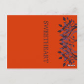 プラムとオレンジ葉のテーブルカード ポストカード (裏面)