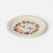 プラムとカボチャ秋リース結婚のプレート ペーパープレート (アングル)