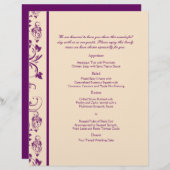 プラムとシャンパンのフローラス結婚クロールのメニュー (正面/裏面)