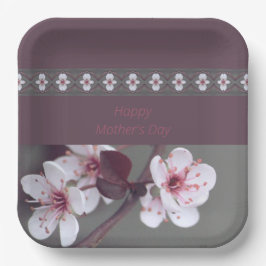 プラムとティール（緑がかった色）グリーンスクエア ペーパープレート