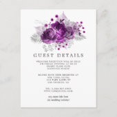 プラムとネイビーのウォーター結婚カラーズゲスト詳細 エンクロージャーカード (正面)