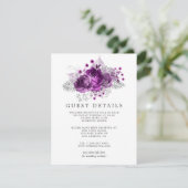 プラムとネイビーのウォーター結婚カラーズゲスト詳細 エンクロージャーカード (スタンド正面)