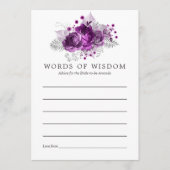 プラムとネイビー水色フローラブライダルアドバイス アドバイスカード (正面)