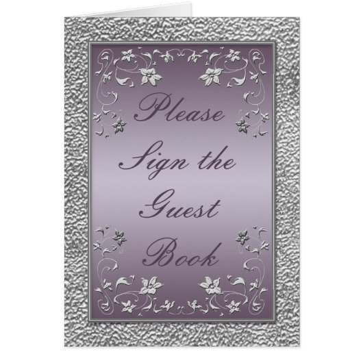 プラムとピューターフローラテーブルカード (正面)