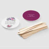 プラムとピンクの水の色のフローラ結婚式の引き出物 ハンドファン (組立なし)