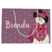 プラムとピンク雪だるま ラージペーパーバッグ (裏面)