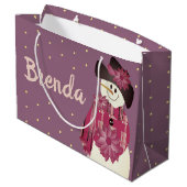 プラムとピンク雪だるま ラージペーパーバッグ (裏面アングル)