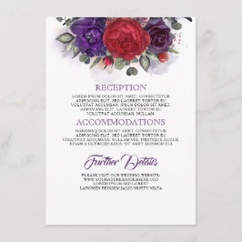 プラムとブルゴーニュの結婚フローラ情報 エンクロージャーカード