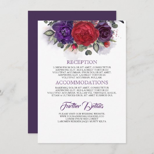 プラムとブルゴーニュの結婚フローラ情報 エンクロージャーカード (正面/裏面)