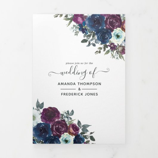 プラムと海軍のフローラ結婚ズ 三つ折り招待状 (カバー)