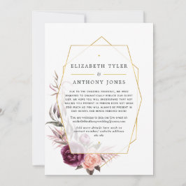 プラムと赤面のフローラ幾何減らゲストリスト 案内状