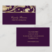 プラムと金ゴールドコンテンポラリーの名刺 名刺 (正面/裏面)