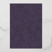 プラムと金ゴールドマンダラとガネシャ結婚の箔 箔招待状 (裏面)