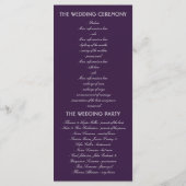 プラムと金ゴールド射撃、 発砲スターナイト結婚式 プログラム (裏面)