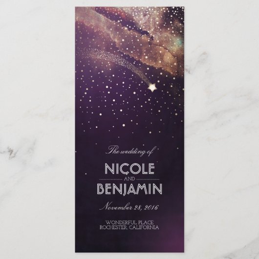 プラムと金ゴールド射撃、 発砲スターナイト結婚式 プログラム (正面)