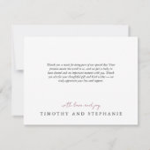 プラムと黄色のバラの水色 サンキューカード (裏面)