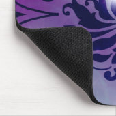 プラムのダイヤモンドのダマスク織、豆電球及び青 マウスパッド (コーナー)