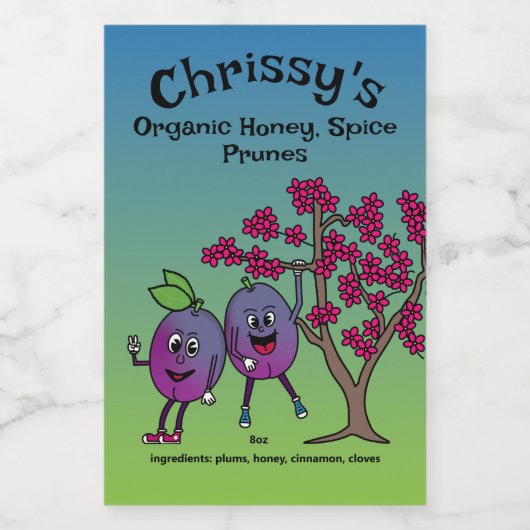 プラムのパルおもしろいス漫画のプルーンの保存管理と多く フードラベル (シングルラベル)