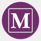 プラムの完璧 – カスタマイズ可能なモノグラムシール ラウンドシール (正面)