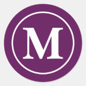 プラムの完璧 – カスタマイズ可能なモノグラムシール ラウンドシール (正面)