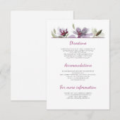 プラムの水の色結婚の詳細 – 情報 エンクロージャーカード (正面/裏面)