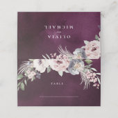 プラムの水色&ほこりっぽいピンクのフローラボホ結婚ズ プレイスカード (外部開封)