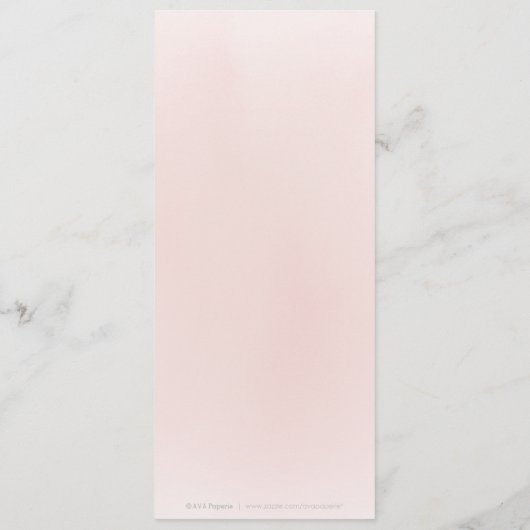 プラムの水色&ほこりっぽいピンクボホフローラ結婚ズ メニュー (裏面)