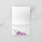 プラムの淡い紫色の芍薬の結婚式のお礼 サンキューカード (内部)