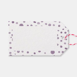 プラムの紙吹雪ウォーターカラードットギフトタグ ギフトタグ