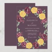 プラムの贅沢な収穫の結婚式 招待状 (正面/裏面)