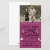 プラムはクリスマスの写真カードをメリーホワイズ シーズンカード (正面/裏面)