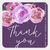 プラムほこりっぽいバラ結婚牡丹感謝していの君の台本 スクエアシール (正面)