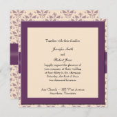 プラムアンドシャンパンダマスクウェディング招待状 招待状 (正面/裏面)