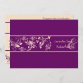 プラムアンドシャンパンフローラ結婚式招待状 招待状 (正面/裏面)