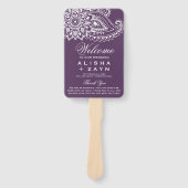 プラムインディアンペイズリー結婚式 プログラム ハンドファン (正面)