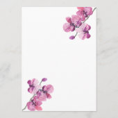 プラムウォーターカラーオーキッド5x7結婚のメニュー メニュー (裏面)