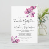 プラムウォーターカラーラン結婚式招待状 招待状 (スタンド正面)