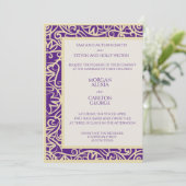 プラムエレガントとベージュの招待状は任意の大事な行事 招待状 (スタンド正面)