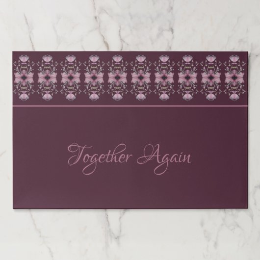 プラムエレガントグレーとピンクの大きな涙のランチョンマット ペーパーパッド (正面)