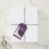 プラムエレガントシルバ結婚ーズブライダルシャワー ギフトタグ (より糸付き)