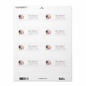 プラムエレガントパープルフローラビジネス差出人住所 ラベル (フルシート)