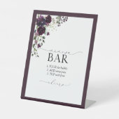 プラムエレガントパープルブライダルシャワーミモザバー 台座サイン (正面)