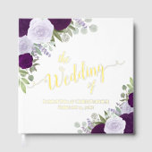 プラムエレガントパープルボホバラホイル結婚ズ ゲストブック (正面)