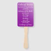 プラムエレガントパープル結婚式 プログラム ハンドファン (正面)