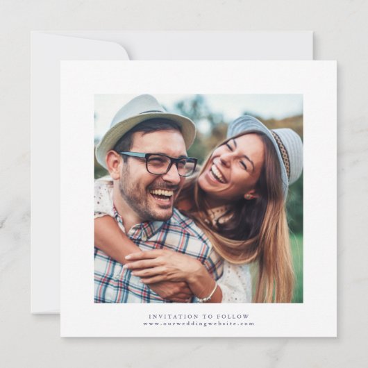 プラムエレガントパープル&インディゴブルーフローラ結婚ズ セーブザデート (裏面)