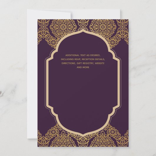 プラムエレガントベリ結婚金ゴールド華美ズ 招待状 (裏面)